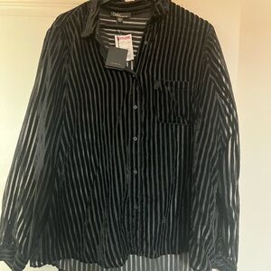 NWT - Dalia Chic Striped Sheer Blouse